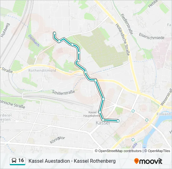 16 Bus Line Map