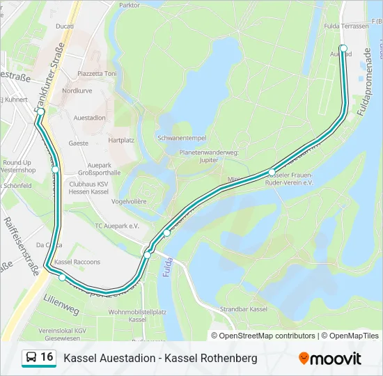 16 Bus Line Map
