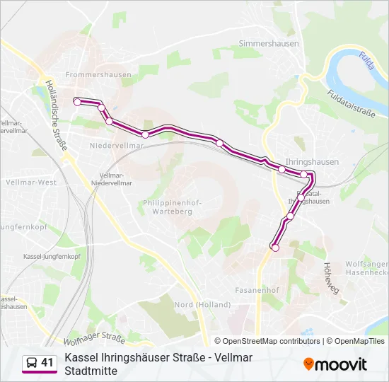 41 Bus Line Map