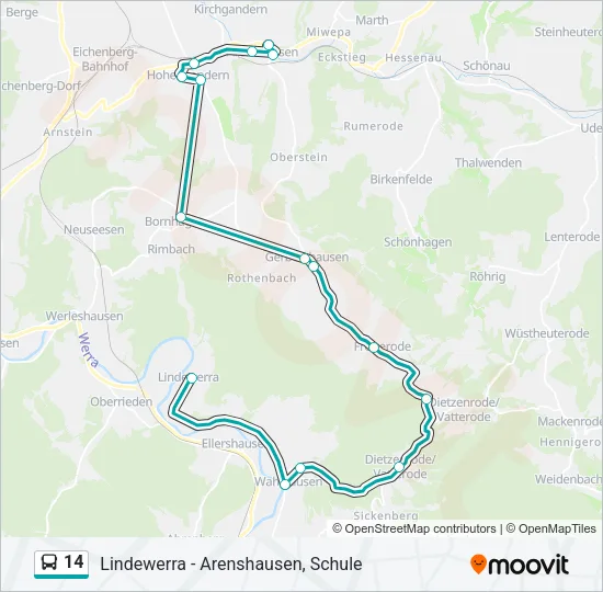 14 Bus Line Map