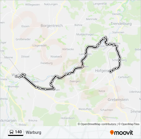140 Bus Line Map