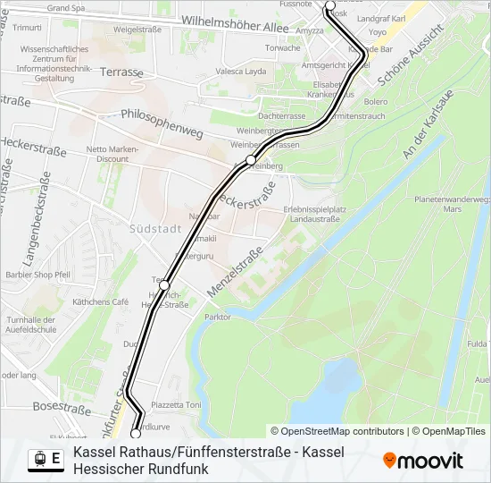 E Light Rail Line Map