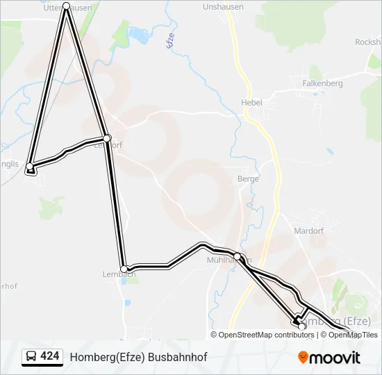 424 Bus Line Map
