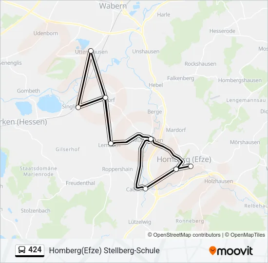 424 Bus Line Map