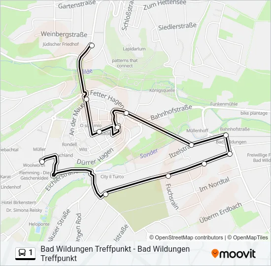 1 Bus Line Map