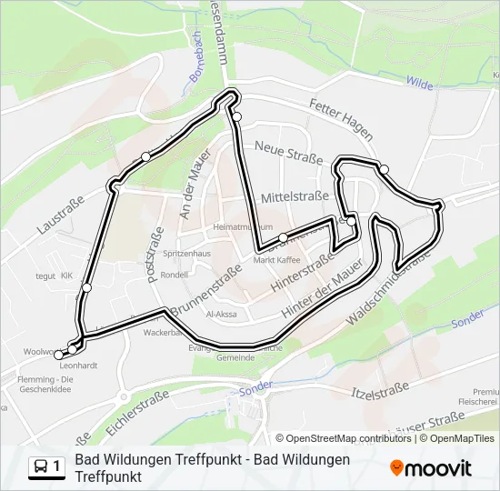 1 Bus Line Map
