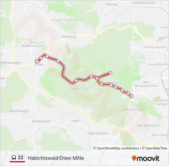 22 Bus Line Map