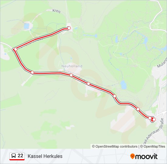 Автобус 22: карта маршрута