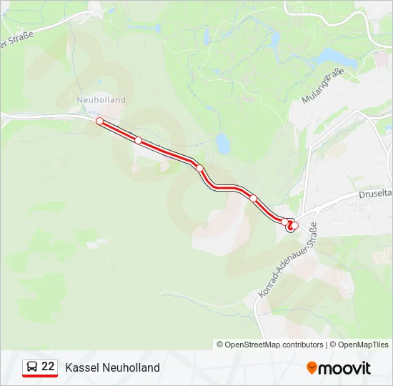 Автобус 22: карта маршрута