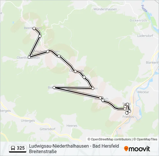 325 Bus Line Map