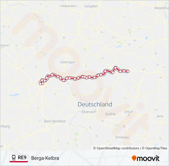 RE9 Train Line Map