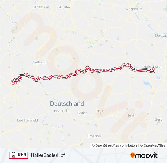 RE9 Train Line Map