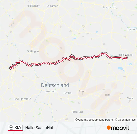 RE9 Train Line Map