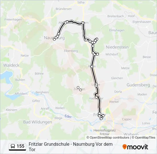 155 Bus Line Map
