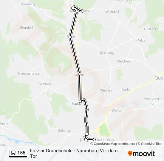 155 Bus Line Map