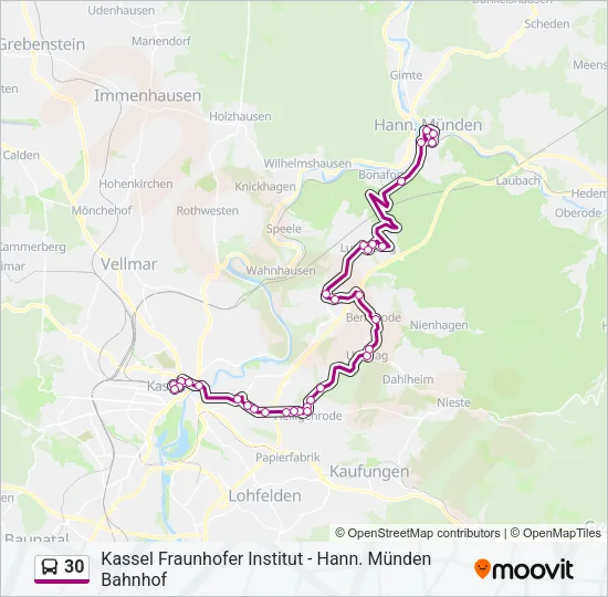 30 Bus Line Map