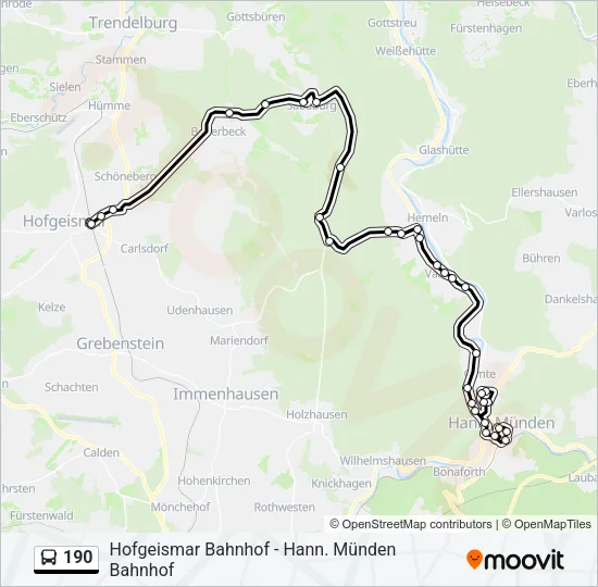 190 Bus Line Map