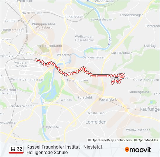 Автобус 32: карта маршрута