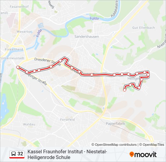 Автобус 32: карта маршрута