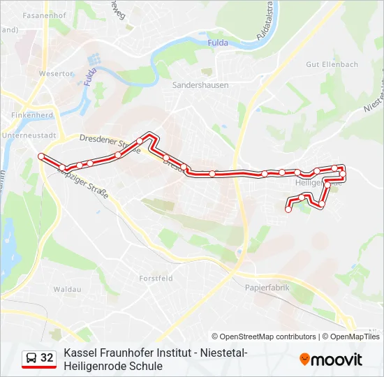 32 Bus Line Map
