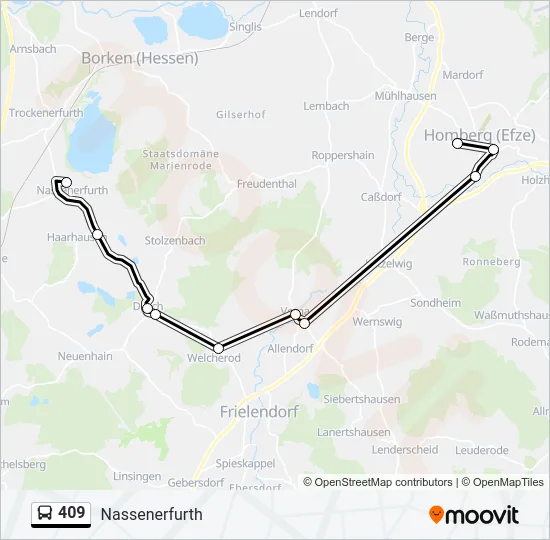 409 Bus Line Map