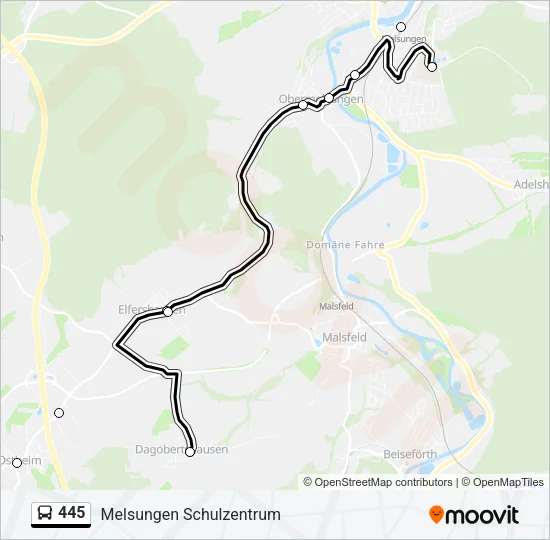 445 Bus Line Map