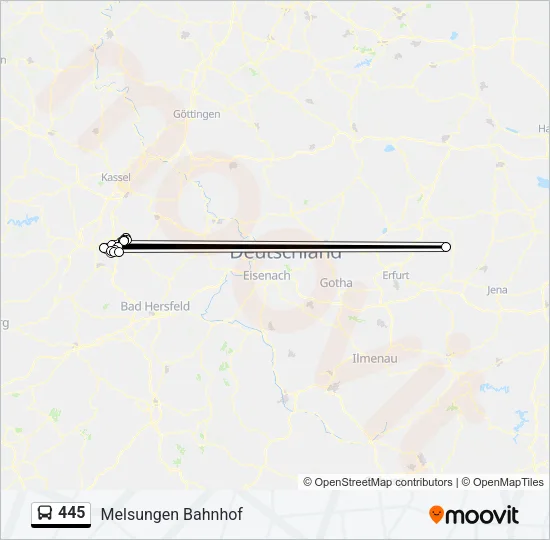 445 Bus Line Map