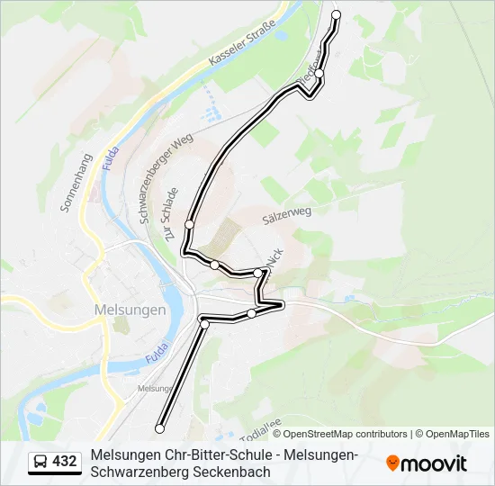 432 Bus Line Map