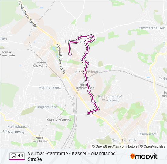44 Bus Line Map