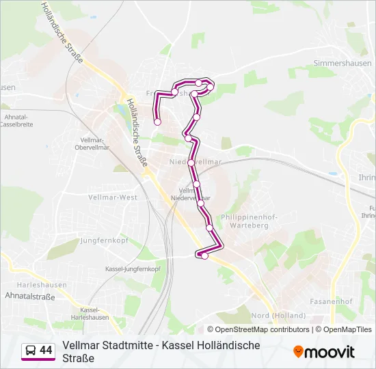 44 Bus Line Map