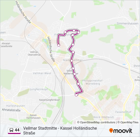 44 Bus Line Map