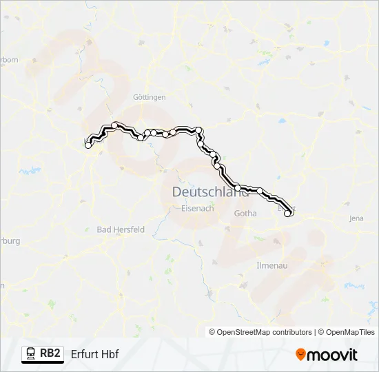 RB2 Train Line Map