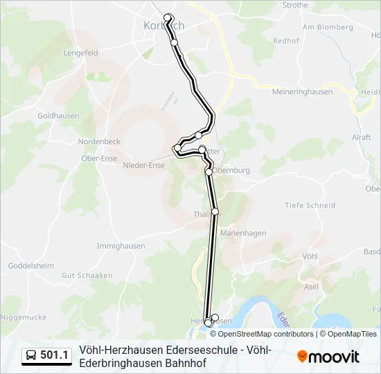 501.1 Bus Line Map