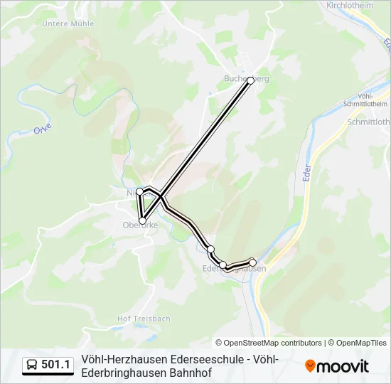 501.1 Bus Line Map