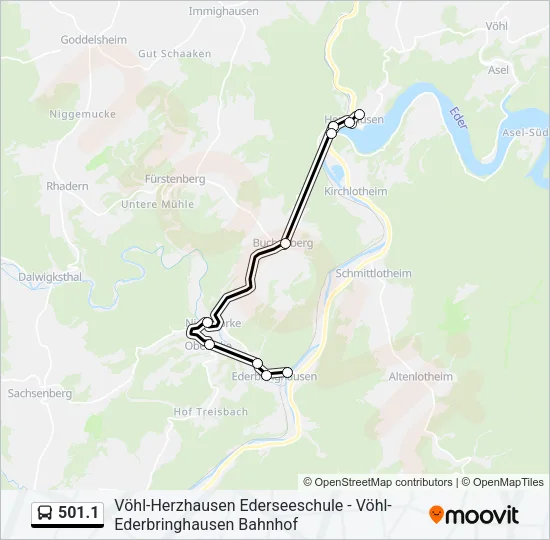 501.1 Bus Line Map