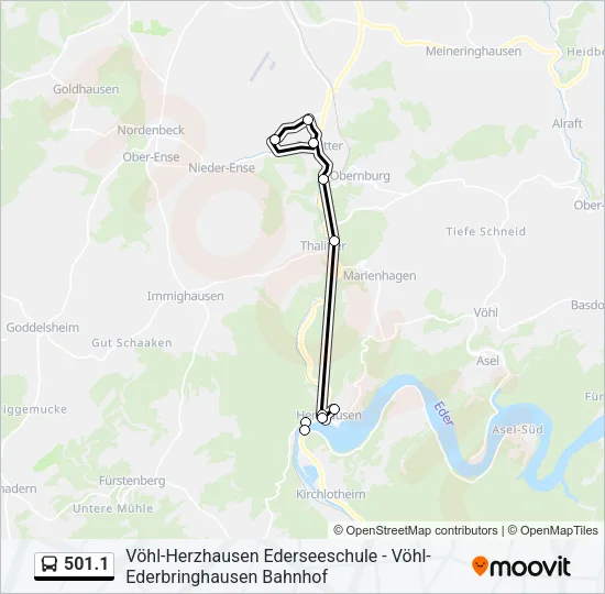 501.1 Bus Line Map