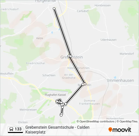 Автобус 133: карта маршрута