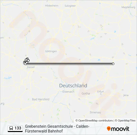133 Bus Line Map