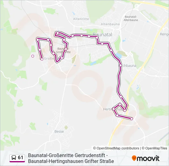 61 Bus Line Map