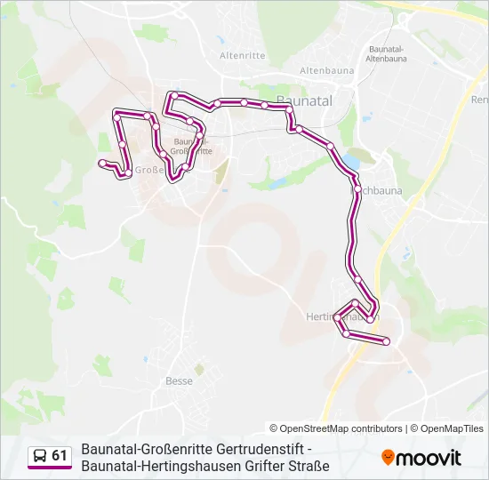 61 Bus Line Map