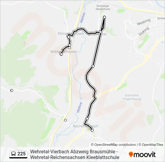 Автобус 225: карта маршрута