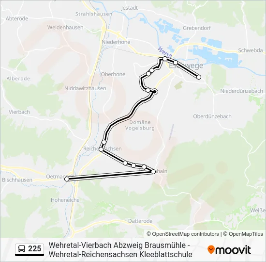 Автобус 225: карта маршрута