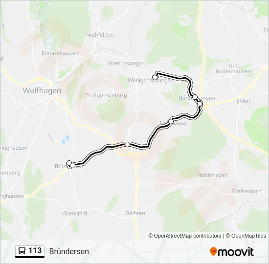 113 Bus Line Map