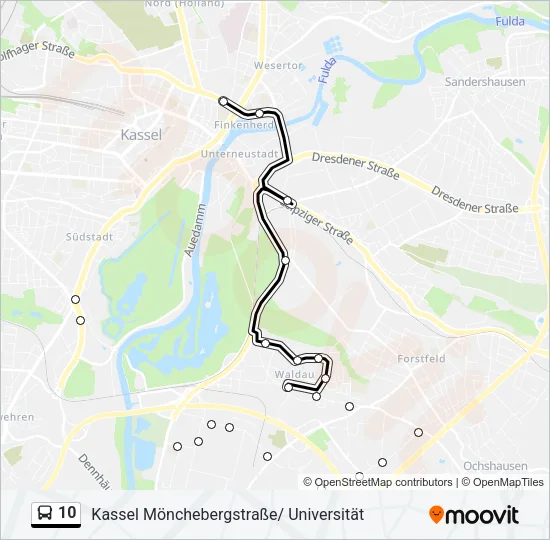 Buslinie 10 Karte
