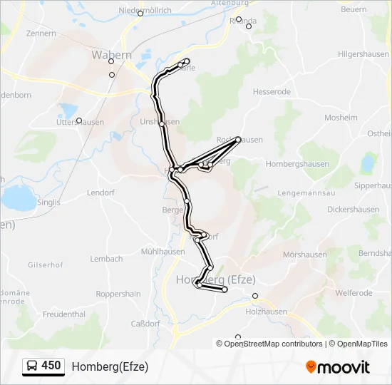 Автобус 450: карта маршрута