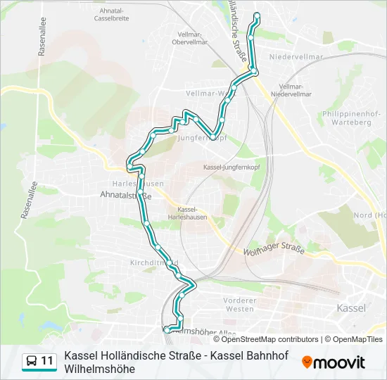 Автобус 11: карта маршрута