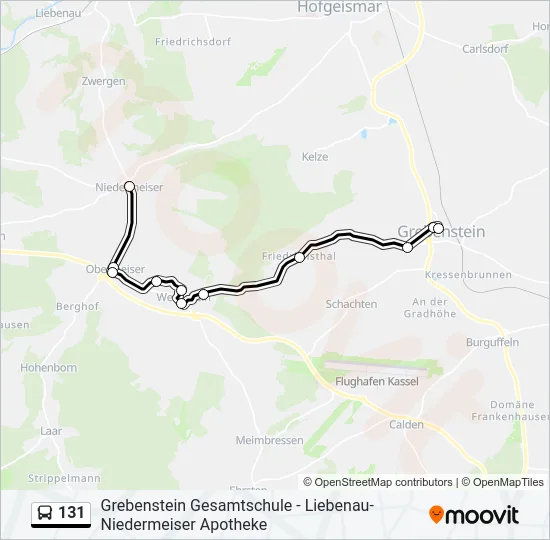 131 Bus Line Map