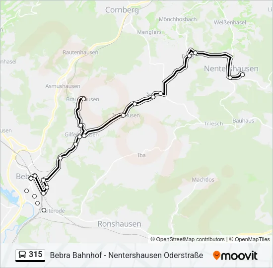 315 Bus Line Map