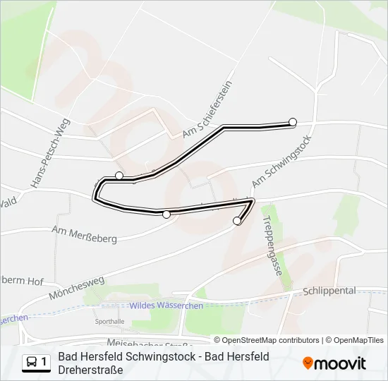 1 Bus Line Map