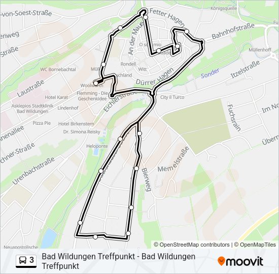 3 Bus Line Map